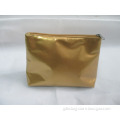 Portable High Quality Golden Handbag Travel Beauty Bag Simple Makeup Bag For Girls